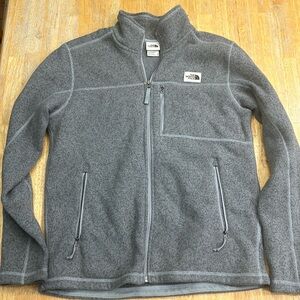 Men’s M the north face zip up jacket gray